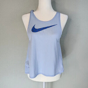 Nike Women's Blue Dri-FIT Cross-Back Sleeveless Racerback Athleisure Tank  XS